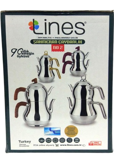 Yonca Lines Şahmeran Mini Boy 2 No Çelik Çaydanlık Metal Sap Gri