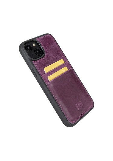 Bouletta Apple Uyumlu iPhone 14 Plus Deri Arka Kapak Fxcp Cz7 Mor