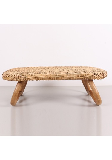 Katlanabilir 60x40x20 Cm. Doğal Rattan Sehpa Bej