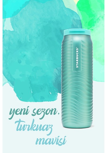 Starbucks Paslanmaz Çelik Termos Turkuaz 473ml Turkuaz
