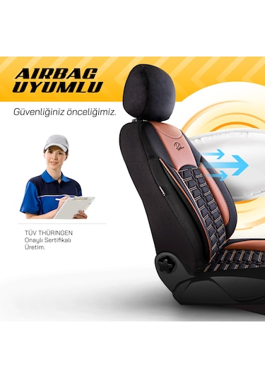 Panda Proline Serisi Jakar Kumaş Ticari Oto Koltuk Kılıfı Siyah -