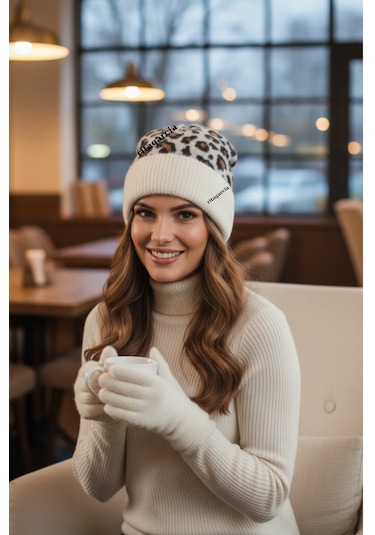 Ritagarcia Premium Soft Leopar Bere Ekru Leopar