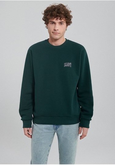 Mavi - Mavi Logo Baskılı Yeşil Sweatshirt 0611716-81570 Yeşil