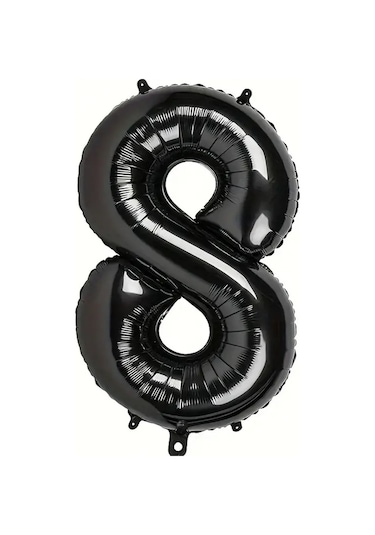Beysüs Siyah 8 Rakam Folyo Balon 80 Cm Siyah