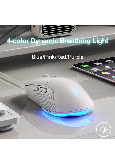 Inphic B2 Oyun Makro Sessiz Glow Bilgisayar Kablolu Fareler Beyaz Diğer
