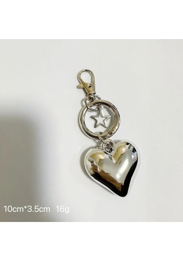 Dawndesslo Gümüş Kalp Şeklinde Anahtarlık Ve Sırt Çantası Charm - Dostluk Hediyesiwhıte