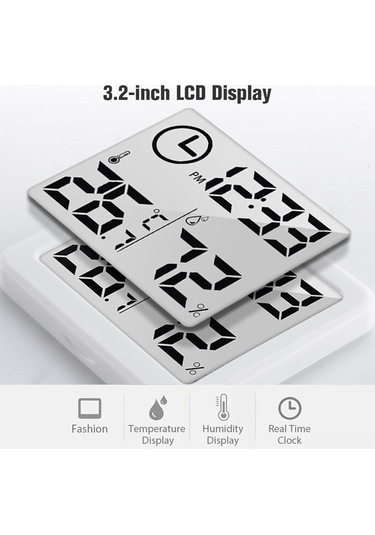 Supermarket1 Mini Abs Beyaz Dijital Oda Termometre Ve Nemölçer -10 C/+70 C, Pil Dahil - %20-99% Rh