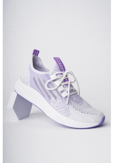 Muggo Ultraboost Unisex Ortopedik Günlük Garantili Yürüyüş Koşu Sneaker Spor Ayakkabı Mor