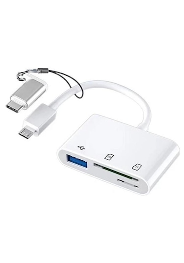 Type C Micro Usb Otg Kart Okuyucu Usb 3.0 Çevirici Adaptör 3 İn 1