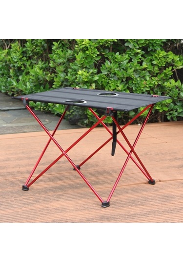 8249 Dış Mekan Ultra Hafif Alüminyum Katlanır Masa Küçük Taşınabilir Piknik Masası Turuncu