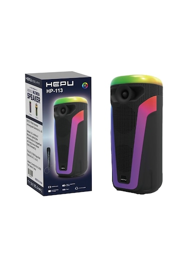 Hepu Hp-113 5w Mikrofonlu Rgb Led Kablosuz Bluetooth Hoparlör