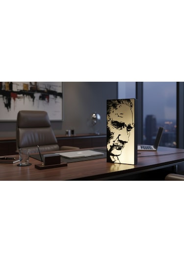 Sincara Home Atatürk Masaüstü & Asılabilir Light Box / Gece Lambası Beyaz