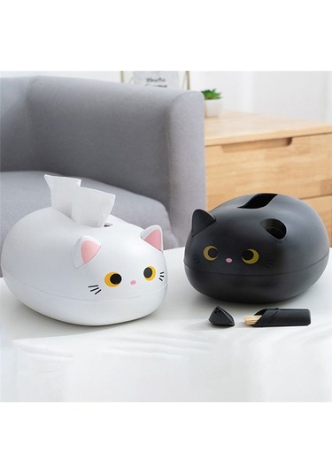 Xurunkeji Sevimli Oturma Odası Peçete Saklama Kutusu Mutfak Kağıt Kutusu Masaüstü Tuvalet Kağıdı Tutucu Banyo Yatakhanesi İçin - Siyah Siyah