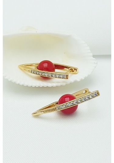 Rose Altın Kaplama Vip Seri Xuping Zirkon Taşlı V Küpe 2,8 CM