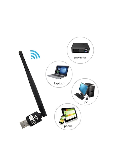 3 Dbi Wireless Antenli Adaptör Kablosuz USB Wi-Fi Alıcı