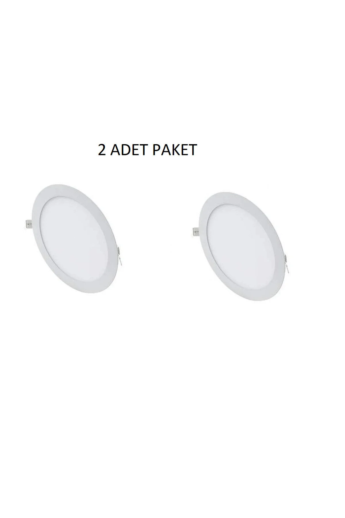 Btsan 15 Watt Beyaz Kasa Beyaz Işık Sıva Altı Yuvarlak Led Panel 2 Adet Paket 1
