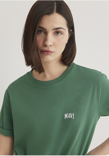 Mavi - Mavi Logo Baskılı Yeşil Tişört 1611900-71874 Yeşil