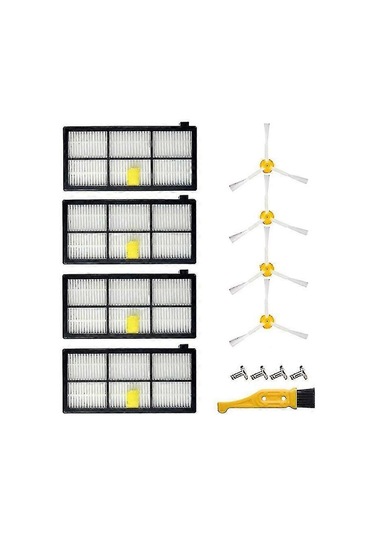 Elektrikli Süpürge Aksesuarları 4 Filtre & 4 Yan Fırça & 1 Temizl