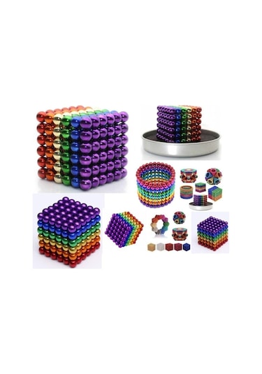Breen Manyetik Mıknatıs 6 Farklı Renkli Sihirli Manyetik Toplar Neodyum Mıknatıs 216 Adet