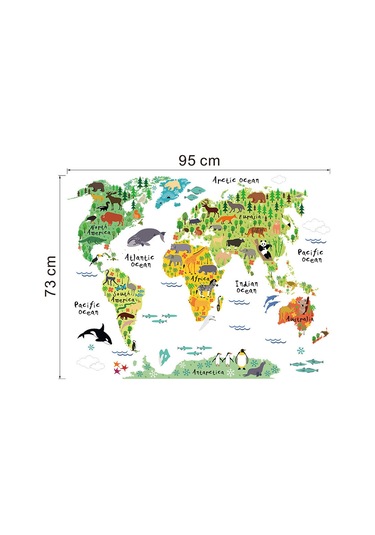 Vkemall Büyük Çocuklar Eğitici Hayvan Yer İşaretleri Dünya Haritası Soy Ve Yapıştır Duva Çok Renkli