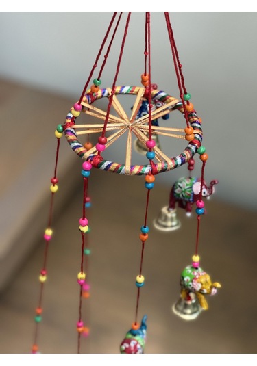 7 Filli Helezon Şeklinde Şans Ve Bereket Duvar Süsü / 7 Filli Ve 7 Çanlı Duvar/tavan Dekoru / Rüzgar Çanı