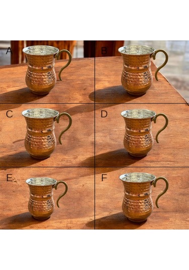 6'lı Bakır Çekiç Dövme Bardak 300 Ml