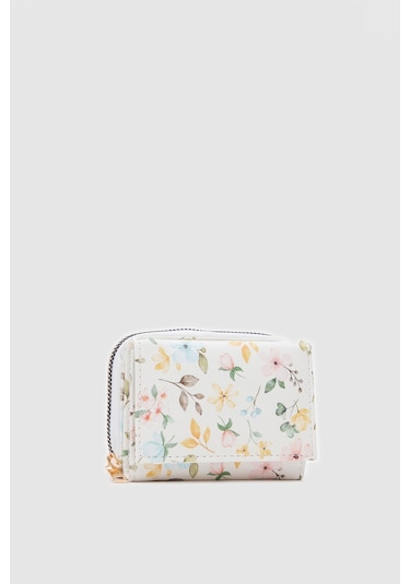 Çiçek Desen Bayan Cüzdan - Ol-1059 Siyah