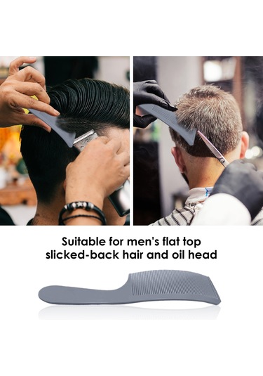 Suntek Berber Stilisti Kavisli Şekillendirici Tarak Düz Gri