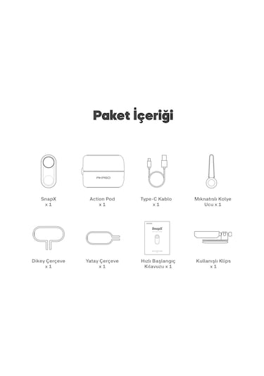 Akaso Snapx 4k/60fps 20mp Wi-fi Mini Aksiyon Kamera,taşınabilir Vücut Kamerası, Giyilebilir Video Ka Beyaz