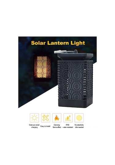 Ulzyvf Createtech Yolu Suya Siyah Manzara Lambası, Güneş Enerjili Bahçe Avlu Lamba Siyah