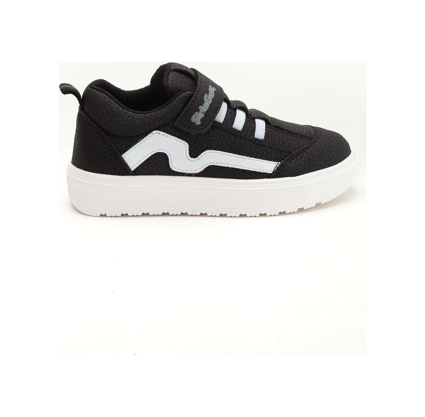 Şirinbebe Şiringenç Erkek Çocuk Spor Ayakkabı Ortopedik Siyah Cırtlı Elastik Bağcıklı-4198 Siyah