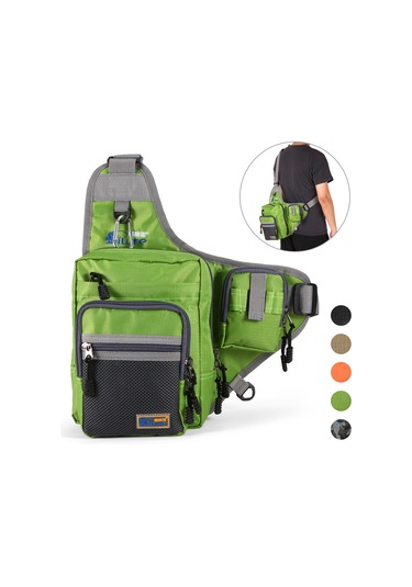 Jeehugo Suçan Çanta - Çok Amaçlı, Su Geçirmez Kumaş, Çoklu Cepler Ve Bölmeler, Ayarlanabilir Omuz Kayışı İle Balık Tutma Aletlerini Taşıma