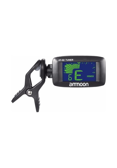 Ammoon At-02 Elektrikli Tuner Klipsli Üç Renk Gitar Siyah