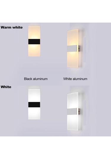 L-ed Duvar Lambası Dikdörtgen Ac85-265v Başucu Koridor Duvar Lambası Ev Dekoratif Alüminyum Işık Fikstürü Beyaz, Sıcak Beyaz