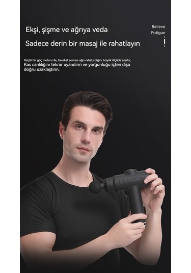 Pazly Fascia Gun Kas Gevşetme Masaj Aleti Şarjlı Sessiz Siyah Model siyah