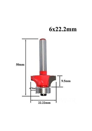 Fortunelane Ahşap İşleme 5'lü Yuvarlak Köşe Freze Ucu Seti - 6 Mm Saplı, Tekerlekli Alet