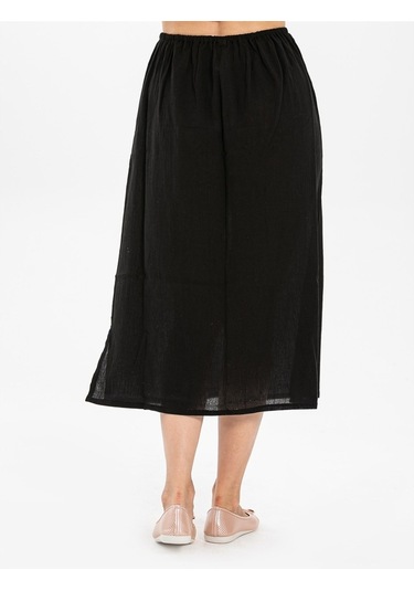 Jüpon Şile Bezi Pamuk Uzun Etek Astarı Tam Boy Jipon Siyah Syh