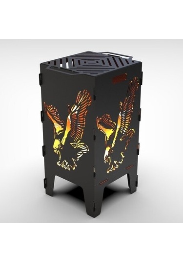 Kartal Desenli Ateş Çukuru Ve Portatif Mangal