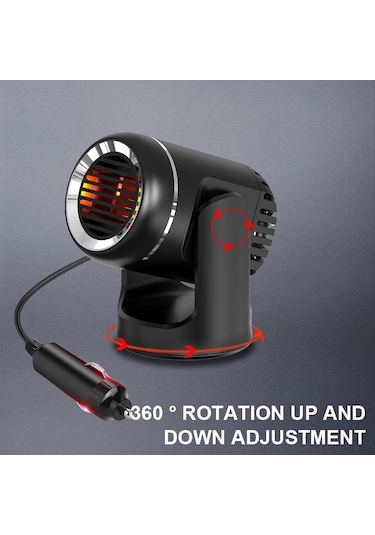 Beyaz Seametal 12v Oto Kaloriferi Taşınabilir Hava Isıtma Fanı Enerji Tasarrufu Hızlı Isıtma Buz Çözücü Buğu Çözücü 2 İn 1 Pano Isıtıcı Fanı Kombo