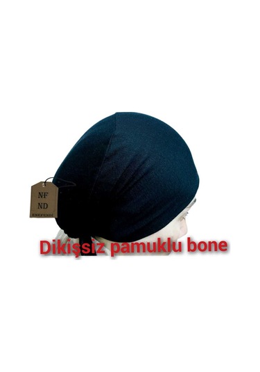 Dikişsiz Bone Düz Fırfırsız İç Bone Tesettür Hijab Siyah Önü Dikişsiz Pamuklu Çok Renkli