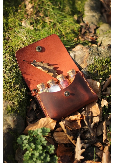 Hi Leather Kişiye İsme Özel Maia Kamp Outdoor Deri Baharatlık Ros Çok Renkli