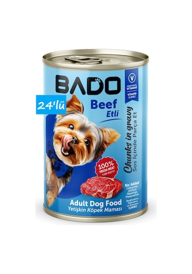 Bado Yetişkin Yaş Köpek Maması Etli 400gr 24'lü
