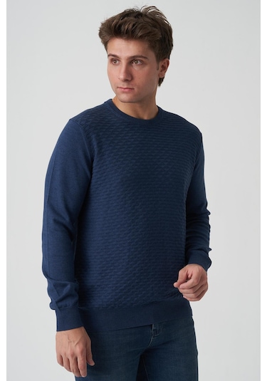 White Stone Alcácer Do Sal 4035 0 Yaka Pamuklu Triko İndigo İndigo