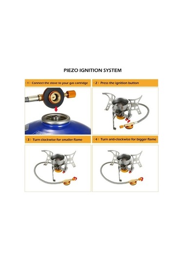 Ulzyvf Taşınabilir Rüzgarlık Sırt Seti Piezo Ocak, Katlanabilir Kamp Ocağı Gazlı Çantası Ateşlemeli - Vp Çok Renkli Çok Renkli