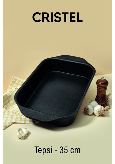 Cristel 35x25 Fırın Tepsisi Siyah Siyah