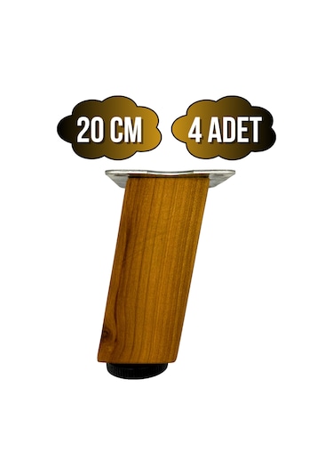 Kale Eğimli Ayarlı Ahşap Ayak Mobilya Masa Ve Dolap Ayağı 20cm 4 Adet Kiraz Kiraz Ağacı Kiraz