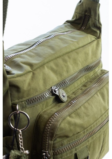 Krinkıl / Klinkır Su Geçirmez Kumaş Çok Gözlü Çapraz Kol Ve Omuz Postacı Çantası Haki 9507 Haki