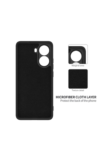 Xiaomi Poco X7 Pro İçin Düz Renk Sıvı Silikon Damlamaz Tam Kapsama Telefon Kılıfı Siyah