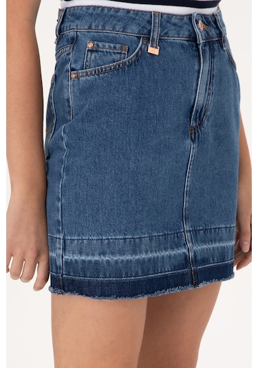 U.S. Polo Assn. Kadın Mavi Mini Boy Jean Etek 50300136-DN0022