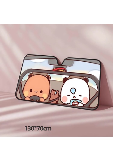Goldenqian Panda Ayı B-bubu-dudu Araba Güneşliği Cam Araba Pencere Ön Cam Kapak Güneş Gölge Otomatik Visor Araba Aksesuarları Z1